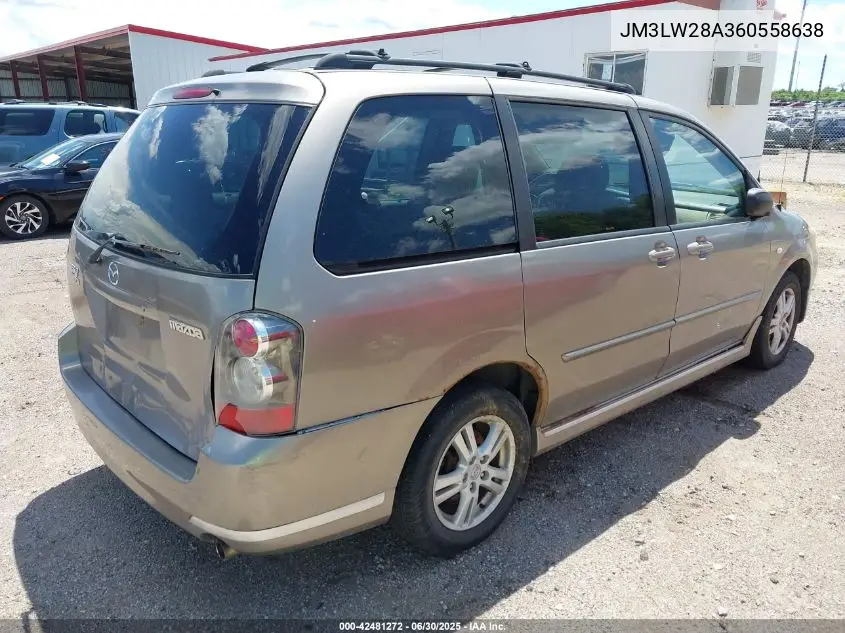 2006 Mazda Mpv Lx VIN: JM3LW28A360558638 Lot: 42481272