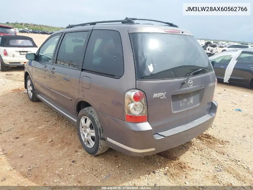 2006 Mazda Mpv Lx VIN: JM3LW28AX60562766 Lot: 42538715