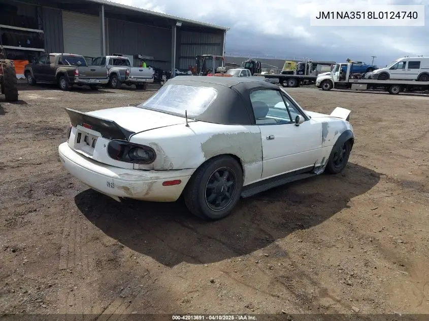 1990 Mazda Mx-5 Miata VIN: JM1NA3518L0124740 Lot: 42013691