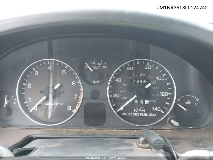 1990 Mazda Mx-5 Miata VIN: JM1NA3518L0124740 Lot: 42013691