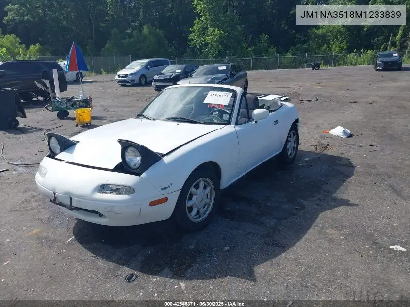 1991 Mazda Mx-5 Miata VIN: JM1NA3518M1233839 Lot: 42546371