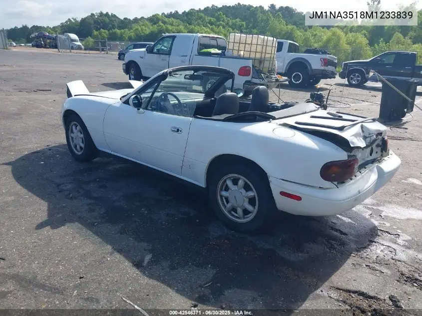 1991 Mazda Mx-5 Miata VIN: JM1NA3518M1233839 Lot: 42546371