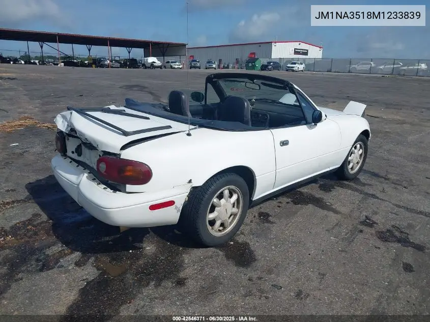1991 Mazda Mx-5 Miata VIN: JM1NA3518M1233839 Lot: 42546371