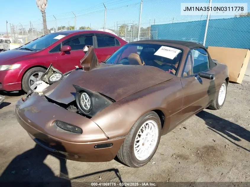 1992 Mazda Mx-5 Miata VIN: JM1NA3510N0311778 Lot: 41869775