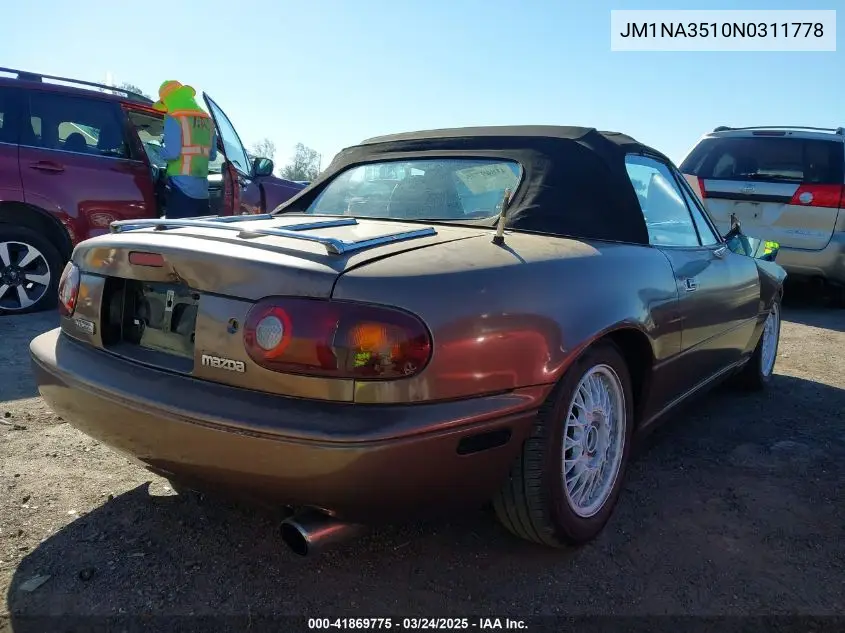 1992 Mazda Mx-5 Miata VIN: JM1NA3510N0311778 Lot: 41869775