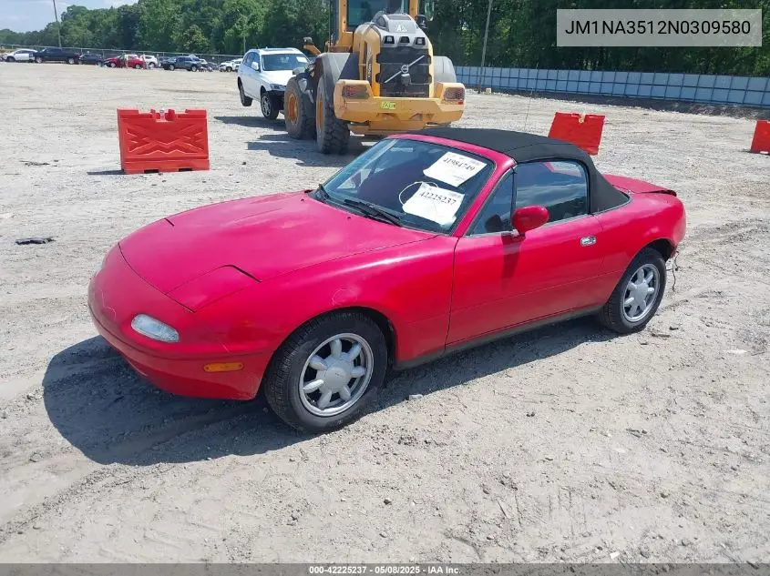 1992 Mazda Mx-5 Miata VIN: JM1NA3512N0309580 Lot: 42225237