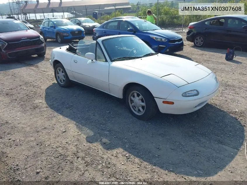 1992 Mazda Mx-5 Miata VIN: JM1NA351XN0307608 Lot: 42413109