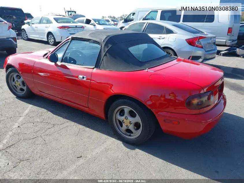 1992 Mazda Mx-5 Miata VIN: JM1NA3510N0308380 Lot: 42516183