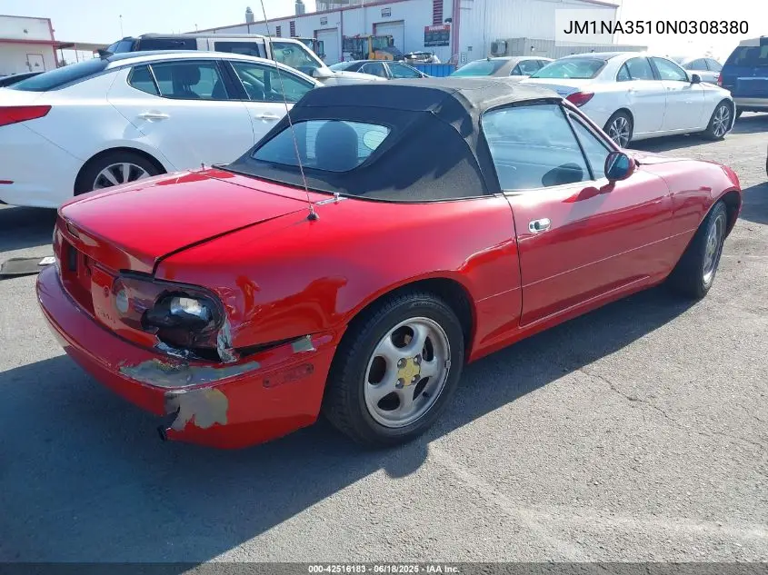 1992 Mazda Mx-5 Miata VIN: JM1NA3510N0308380 Lot: 42516183