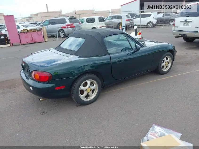 1999 Mazda Mx-5 Miata Leather Pkg/Popular Equipment Pkg/Sports Pkg/Touring Pkg VIN: JM1NB3532X0103631 Lot: 42063882