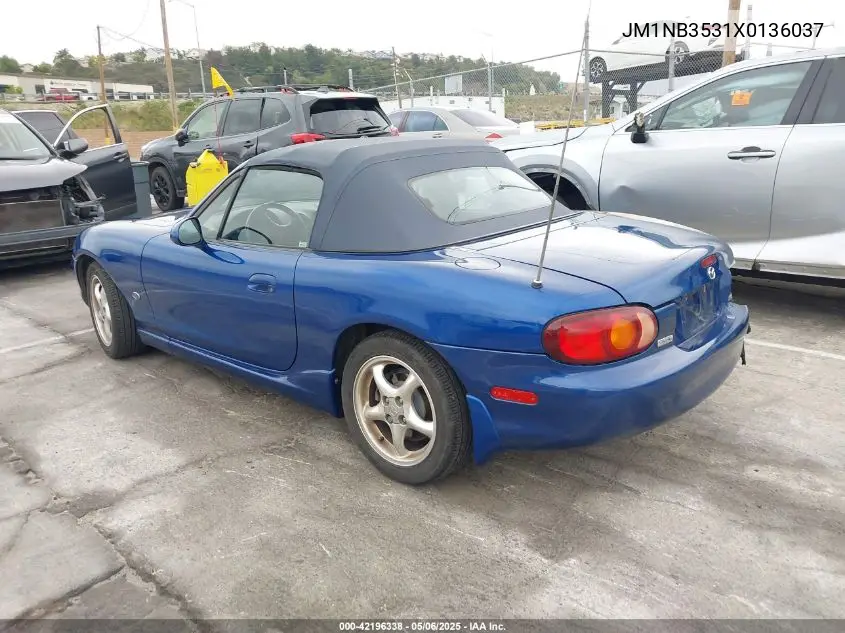 1999 Mazda Mx-5 Miata Leather Pkg/Popular Equipment Pkg/Sports Pkg/Touring Pkg VIN: JM1NB3531X0136037 Lot: 42196338