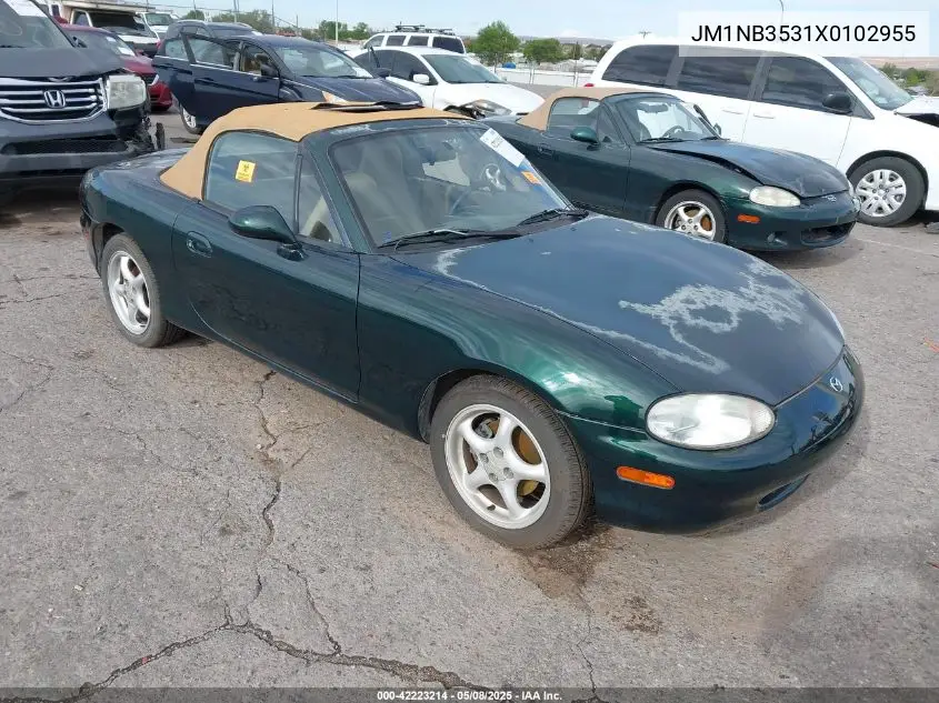 1999 Mazda Mx-5 Miata Leather Pkg/Popular Equipment Pkg/Sports Pkg/Touring Pkg VIN: JM1NB3531X0102955 Lot: 42223214