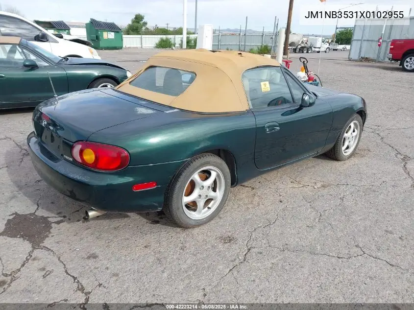 1999 Mazda Mx-5 Miata Leather Pkg/Popular Equipment Pkg/Sports Pkg/Touring Pkg VIN: JM1NB3531X0102955 Lot: 42223214