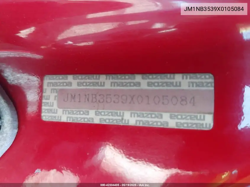 1999 Mazda Mx-5 Miata Leather Pkg/Popular Equipment Pkg/Sports Pkg/Touring/Touring Pkg VIN: JM1NB3539X0105084 Lot: 42304405