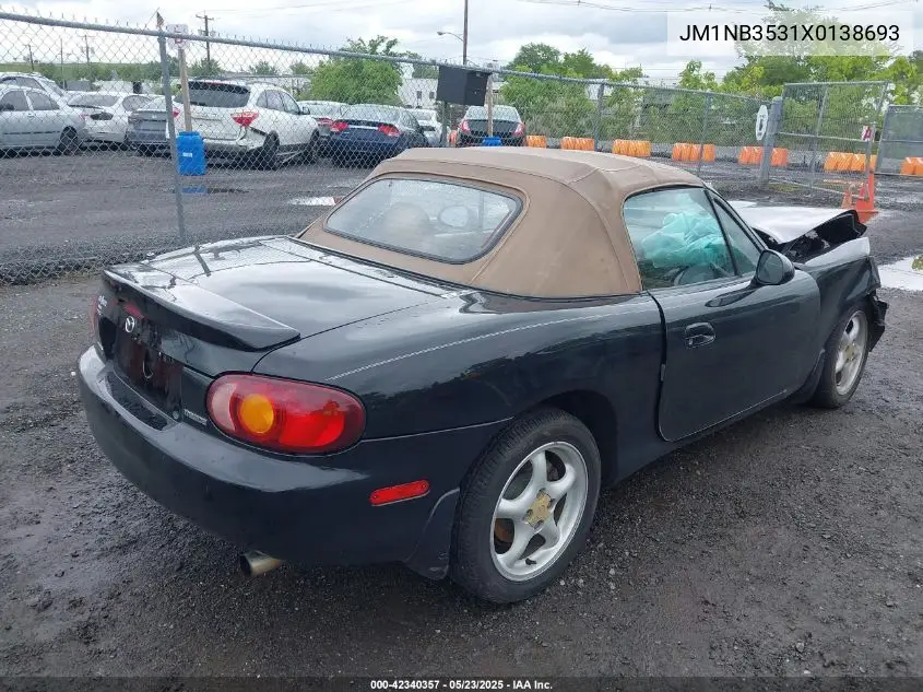 1999 Mazda Mx-5 Miata VIN: JM1NB3531X0138693 Lot: 42340357