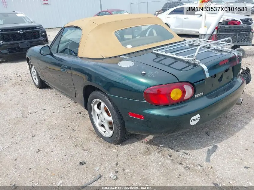 1999 Mazda Mx-5 Miata Leather Pkg/Popular Equipment Pkg/Sports Pkg/Touring Pkg VIN: JM1NB3537X0104581 Lot: 42574118