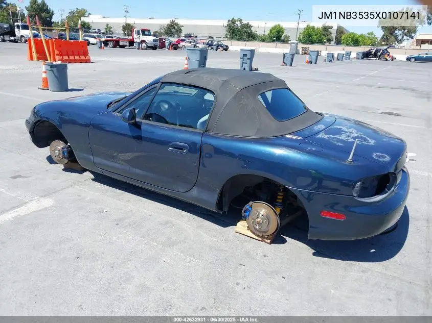 1999 Mazda Mx-5 Miata Leather Pkg/Popular Equipment Pkg/Sports Pkg/Touring Pkg VIN: JM1NB3535X0107141 Lot: 42632931