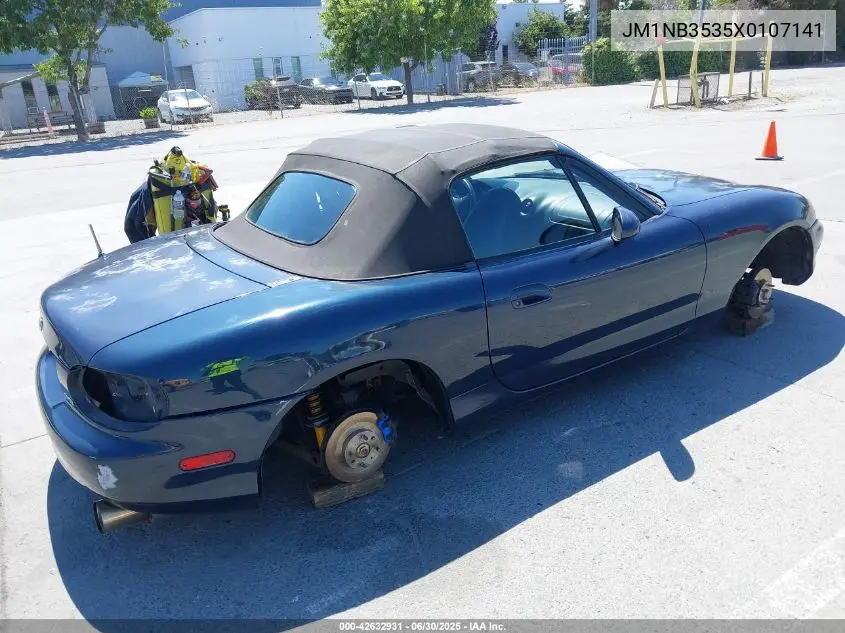 1999 Mazda Mx-5 Miata Leather Pkg/Popular Equipment Pkg/Sports Pkg/Touring Pkg VIN: JM1NB3535X0107141 Lot: 42632931