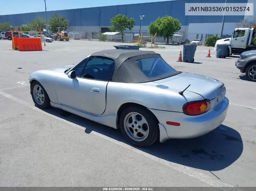 2000 Mazda Mx-5 Miata Ls/Special Edition VIN: JM1NB3536Y0152574 Lot: 42208236