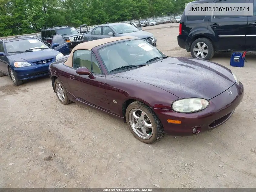 2000 Mazda Mx-5 Miata Ls/Special Edition VIN: JM1NB3536Y0147844 Lot: 42217215