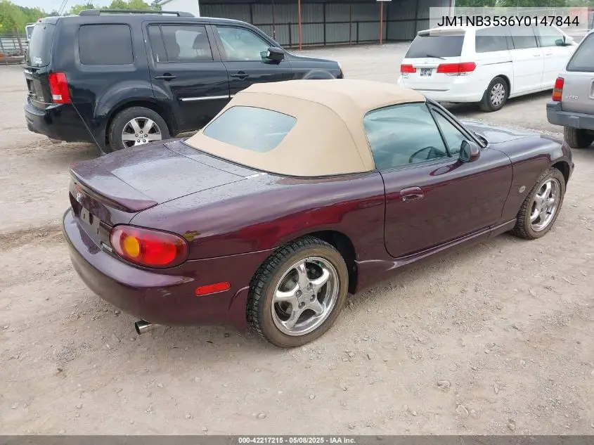 2000 Mazda Mx-5 Miata Ls/Special Edition VIN: JM1NB3536Y0147844 Lot: 42217215
