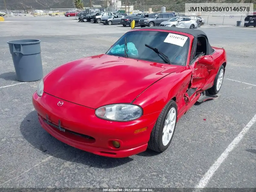 2000 Mazda Mx-5 Miata Ls/Special Edition VIN: JM1NB3536Y0146578 Lot: 42244744
