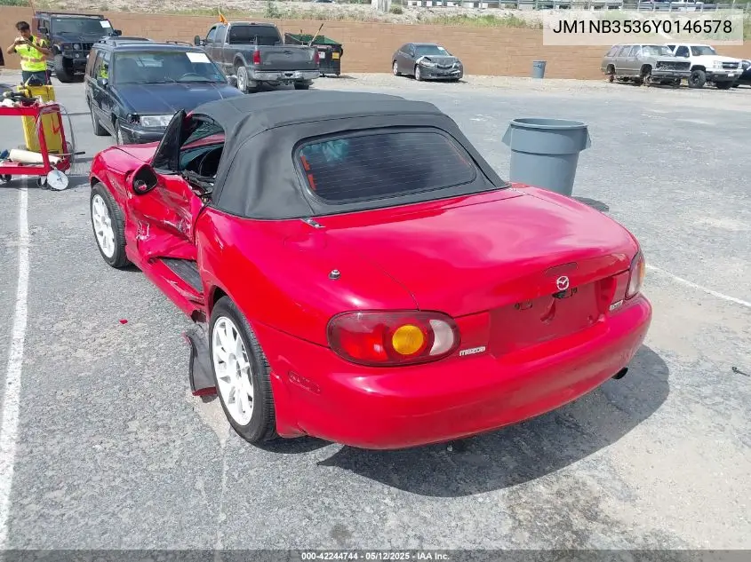 2000 Mazda Mx-5 Miata Ls/Special Edition VIN: JM1NB3536Y0146578 Lot: 42244744