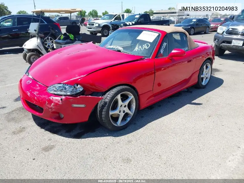 2001 Mazda Mx-5 Miata Ls/Special Edition VIN: JM1NB353210204983 Lot: 42555329