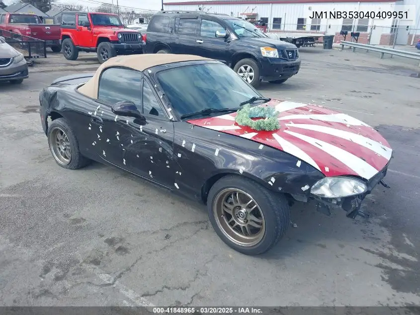 2004 Mazda Mx-5 Miata Cloth VIN: JM1NB353040409951 Lot: 41848965