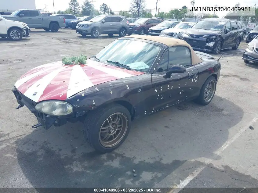 2004 Mazda Mx-5 Miata Cloth VIN: JM1NB353040409951 Lot: 41848965