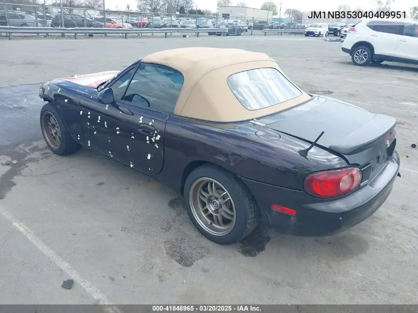 2004 Mazda Mx-5 Miata Cloth VIN: JM1NB353040409951 Lot: 41848965