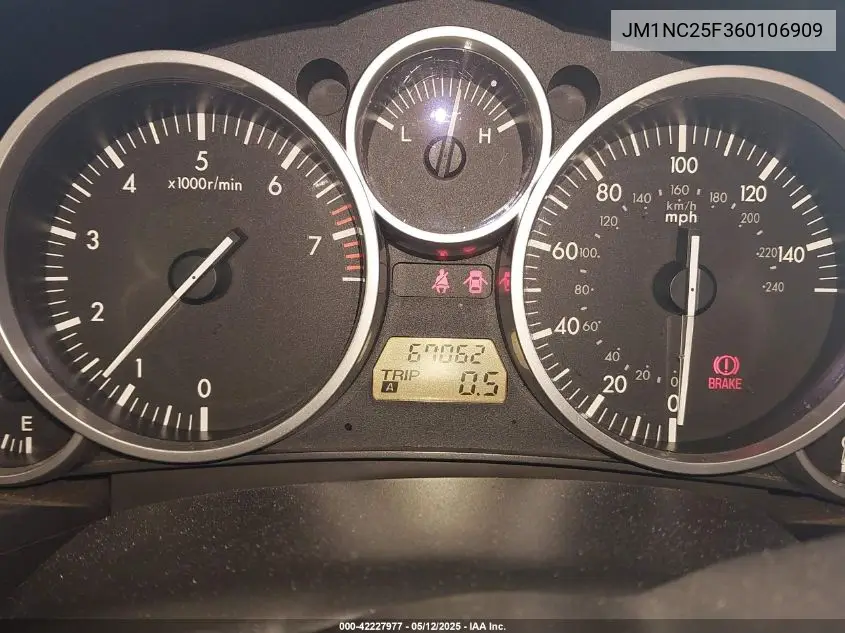 2006 Mazda Mx-5 Sport VIN: JM1NC25F360106909 Lot: 42227977