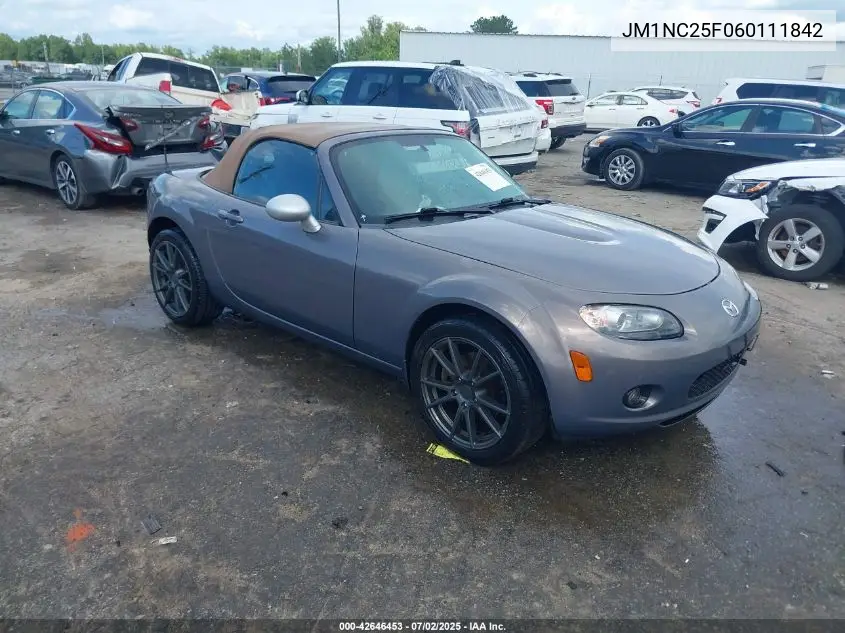 2006 Mazda Mx-5 Touring VIN: JM1NC25F060111842 Lot: 42646453