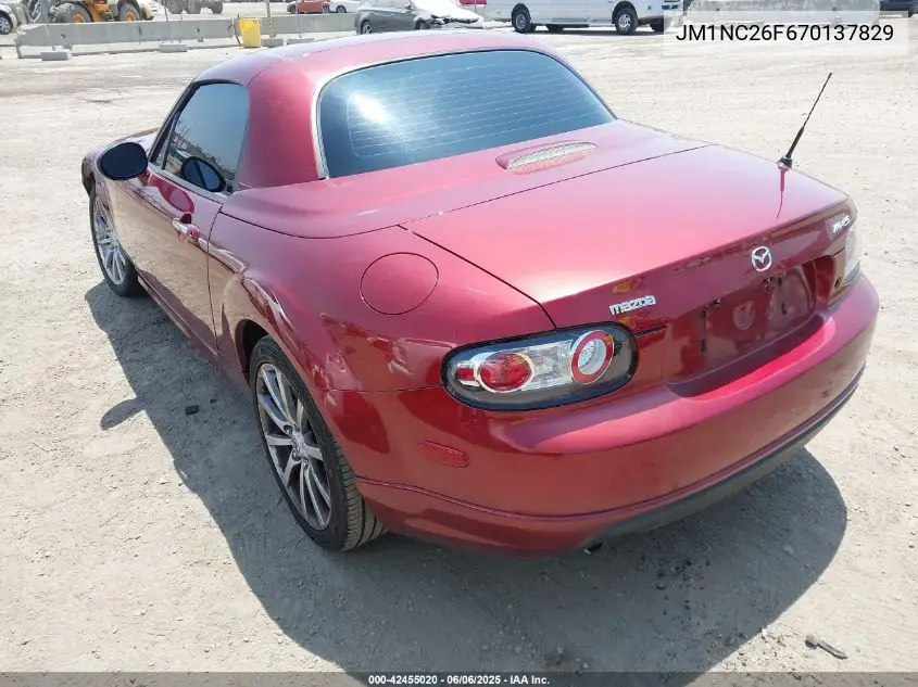 2007 Mazda Mx-5 Grand Touring VIN: JM1NC26F670137829 Lot: 42455020