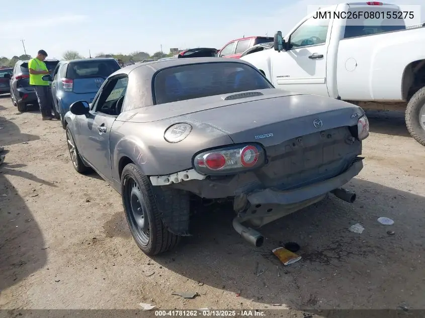 2008 Mazda Mx-5 Touring VIN: JM1NC26F080155275 Lot: 41781262