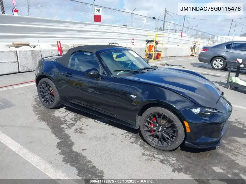 2016 Mazda Mx-5 Miata Club VIN: JM1NDAC78G0115478 Lot: 41772075