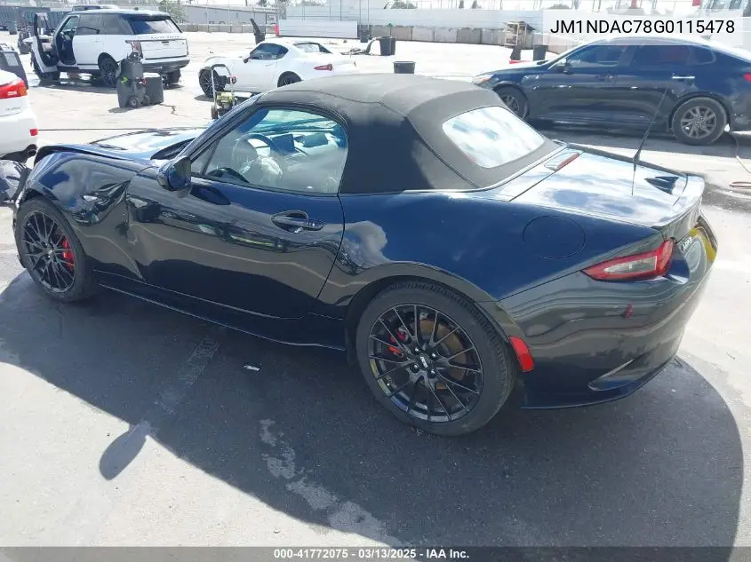 2016 Mazda Mx-5 Miata Club VIN: JM1NDAC78G0115478 Lot: 41772075