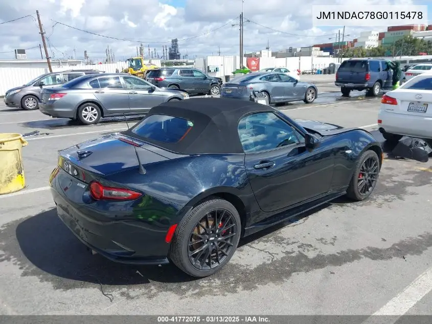 2016 Mazda Mx-5 Miata Club VIN: JM1NDAC78G0115478 Lot: 41772075