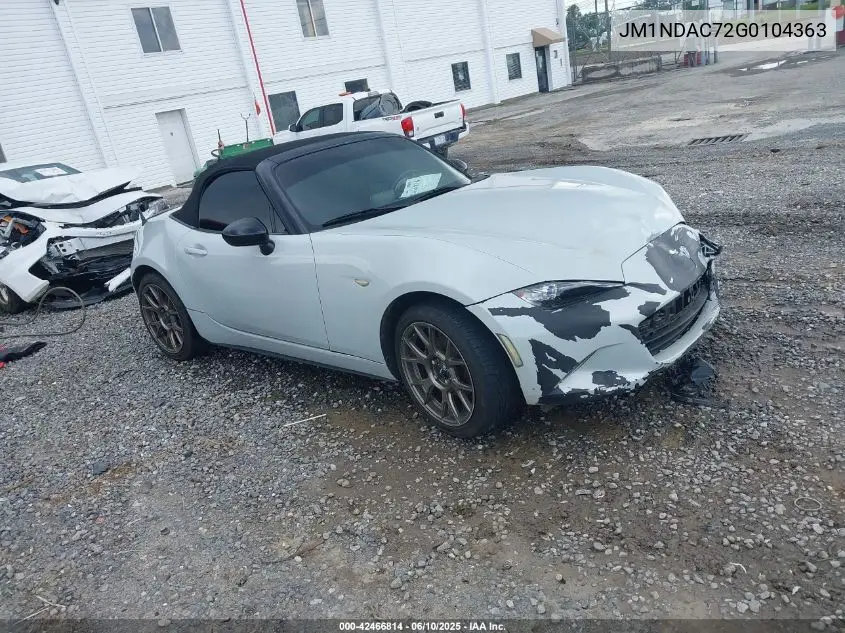 2016 Mazda Mx-5 Miata Club VIN: JM1NDAC72G0104363 Lot: 42466814