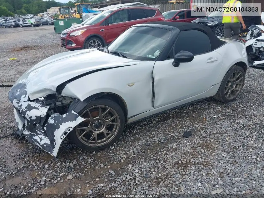 2016 Mazda Mx-5 Miata Club VIN: JM1NDAC72G0104363 Lot: 42466814