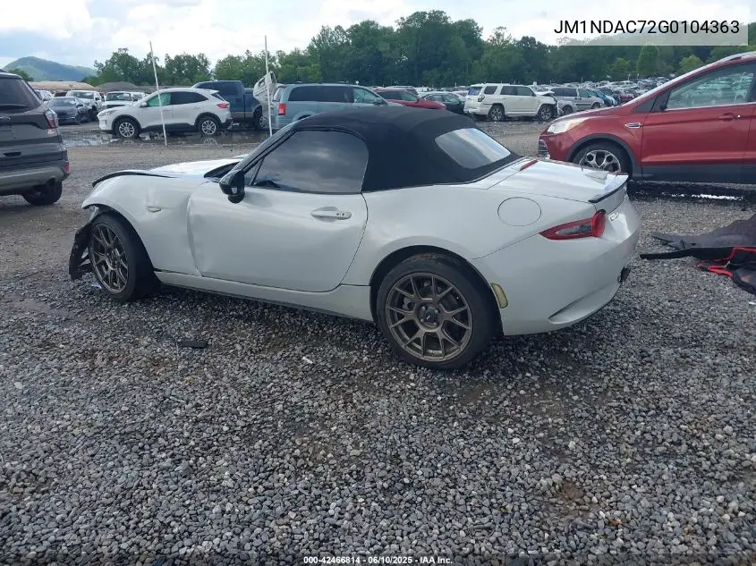 2016 Mazda Mx-5 Miata Club VIN: JM1NDAC72G0104363 Lot: 42466814