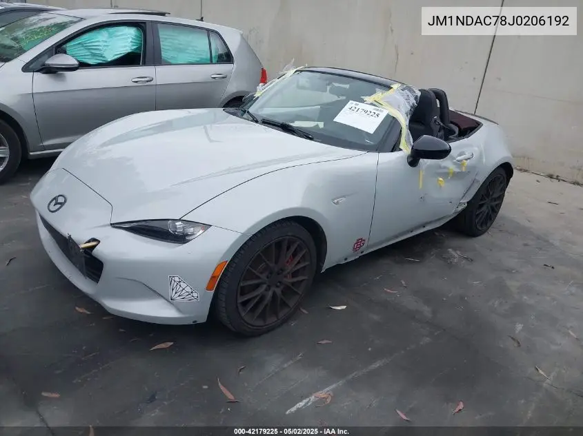 2018 Mazda Mx-5 Miata Club VIN: JM1NDAC78J0206192 Lot: 42179225
