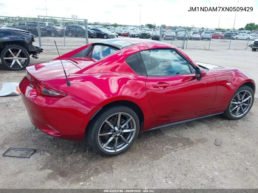 2022 Mazda Mx-5 Miata Rf Grand Touring VIN: JM1NDAM7XN0509429 Lot: 42222196