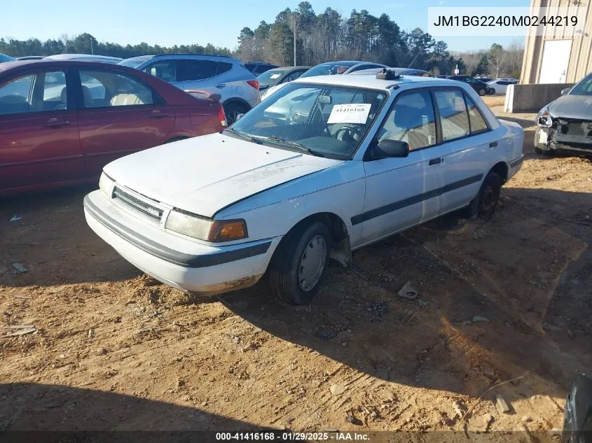 1991 Mazda Protege Dx VIN: JM1BG2240M0244219 Lot: 41416168