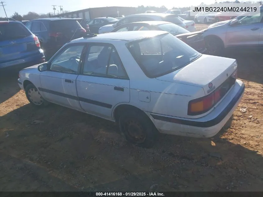 1991 Mazda Protege Dx VIN: JM1BG2240M0244219 Lot: 41416168