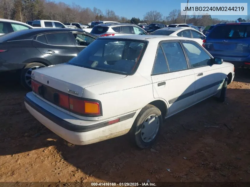 1991 Mazda Protege Dx VIN: JM1BG2240M0244219 Lot: 41416168