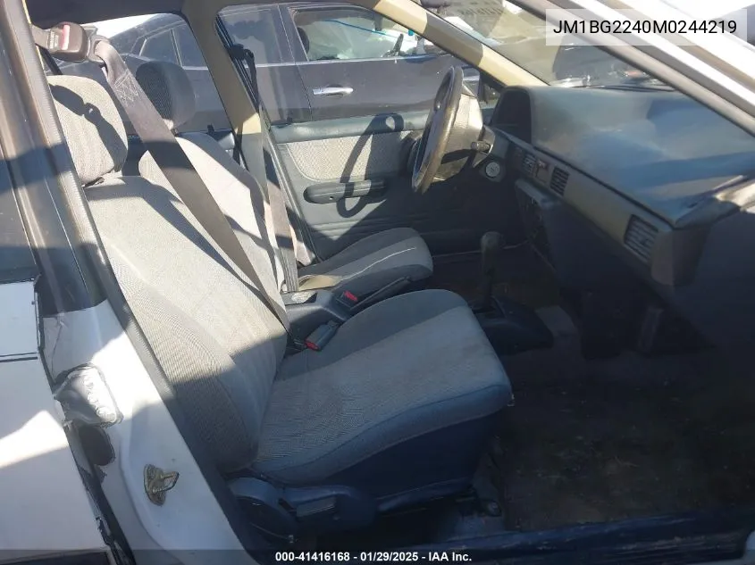 1991 Mazda Protege Dx VIN: JM1BG2240M0244219 Lot: 41416168