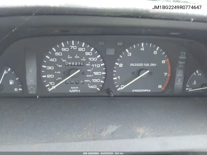 1994 Mazda Protege Dx VIN: JM1BG2249R0774647 Lot: 42093689