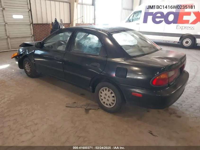1998 Mazda Protege Dx/Lx VIN: JM1BC1416W0235181 Lot: 41650371