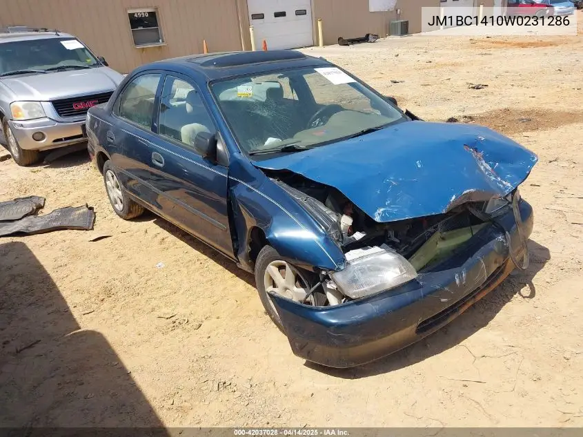 1998 Mazda Protege Dx/Lx VIN: JM1BC1410W0231286 Lot: 42037028
